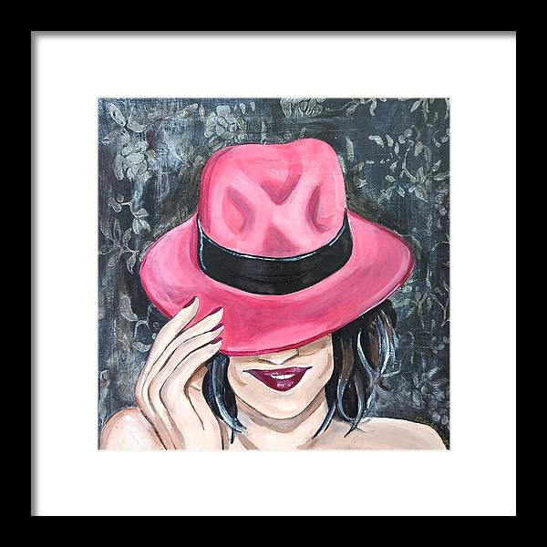 Pink Hat Suzanne. - Framed Print