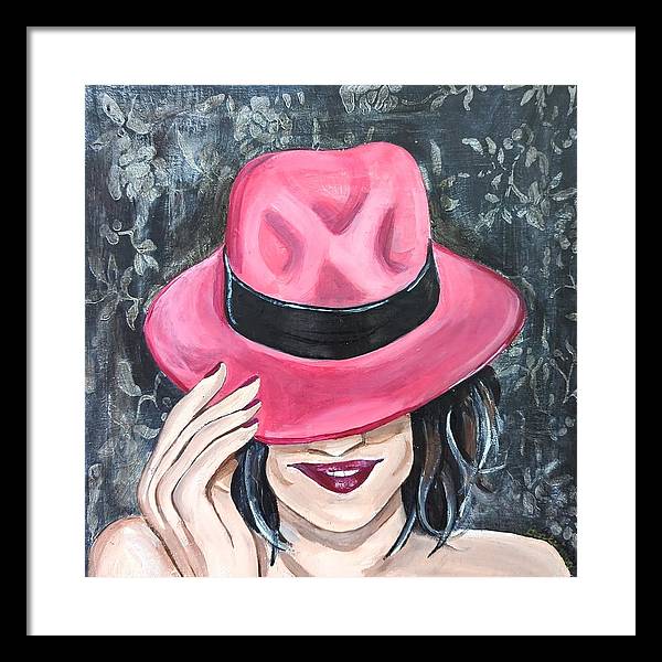 Pink Hat Suzanne. - Framed Print