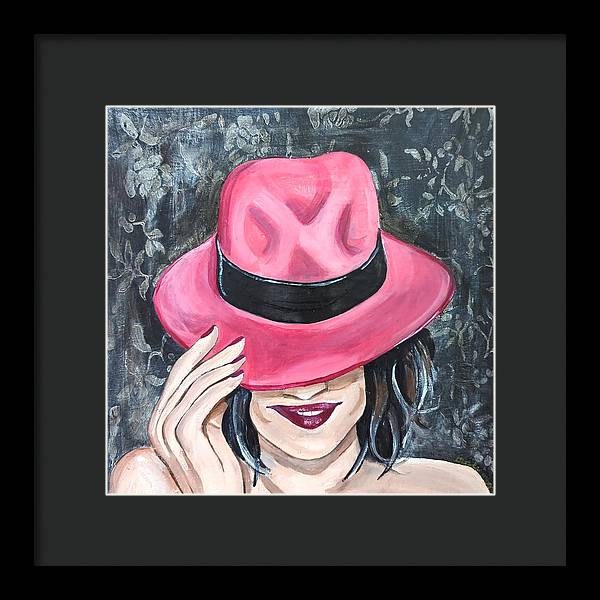 Pink Hat Suzanne. - Framed Print