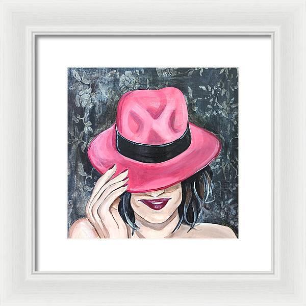 Pink Hat Suzanne. - Framed Print