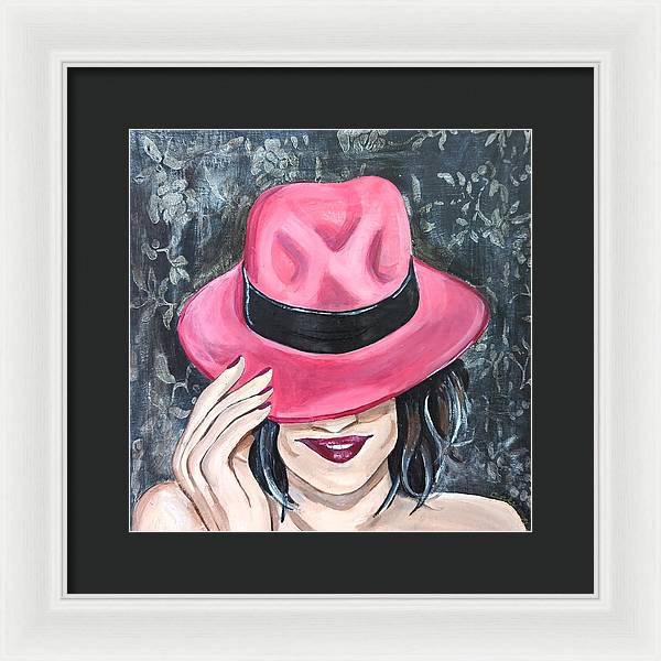 Pink Hat Suzanne. - Framed Print