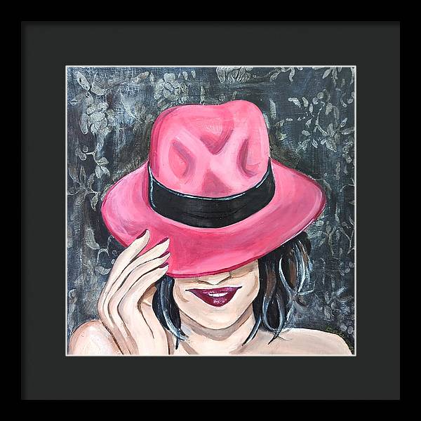 Pink Hat Suzanne. - Framed Print