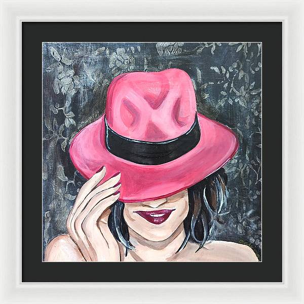 Pink Hat Suzanne. - Framed Print