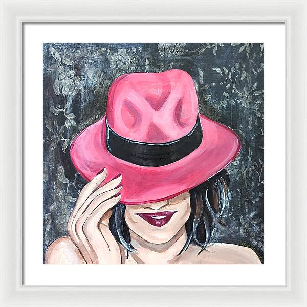 Pink Hat Suzanne. - Framed Print