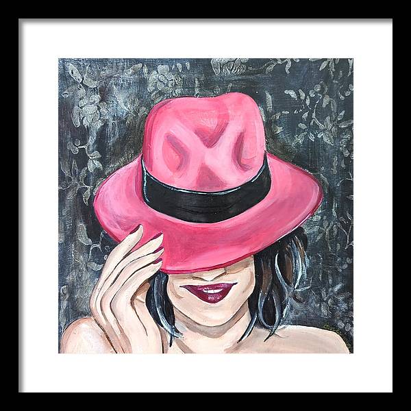 Pink Hat Suzanne. - Framed Print