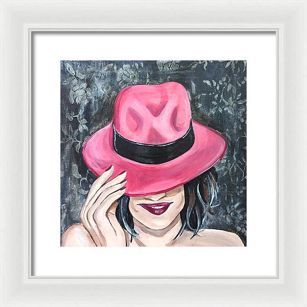 Pink Hat Suzanne. - Framed Print