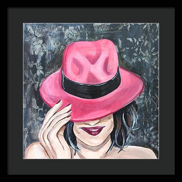 Pink Hat Suzanne. - Framed Print