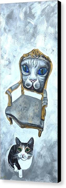 Pixie Dust and Cat Chair - Canvas Print