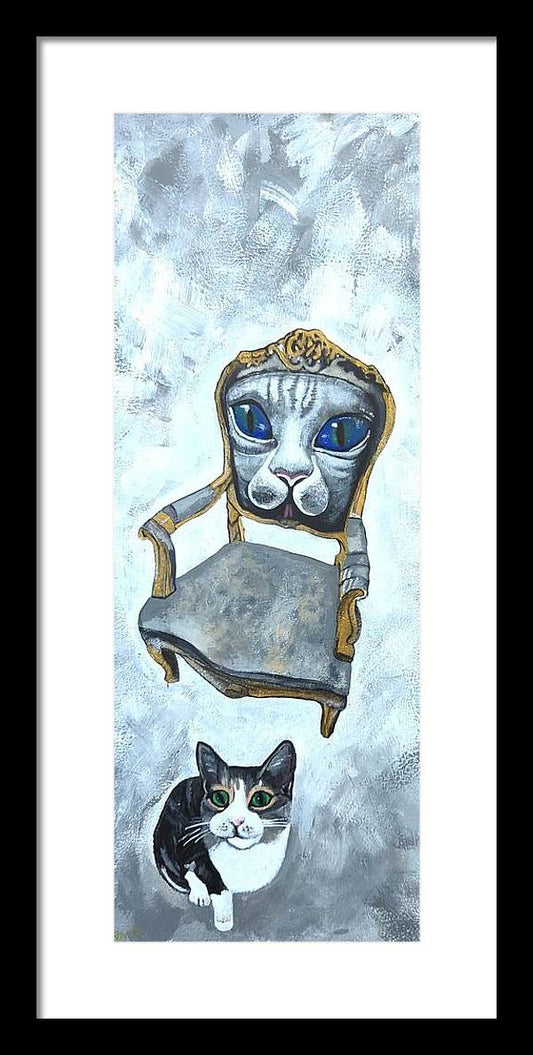 Pixie Dust and Cat Chair - Framed Print