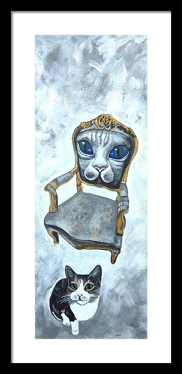 Pixie Dust and Cat Chair - Framed Print