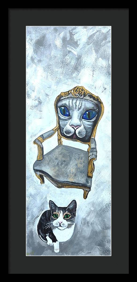 Pixie Dust and Cat Chair - Framed Print