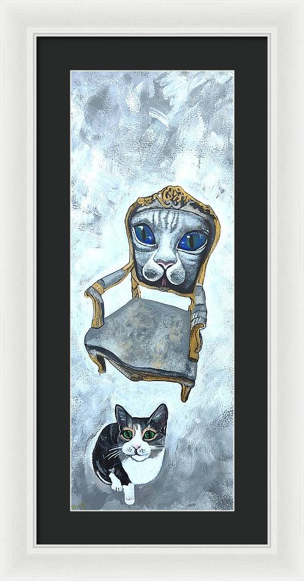 Pixie Dust and Cat Chair - Framed Print