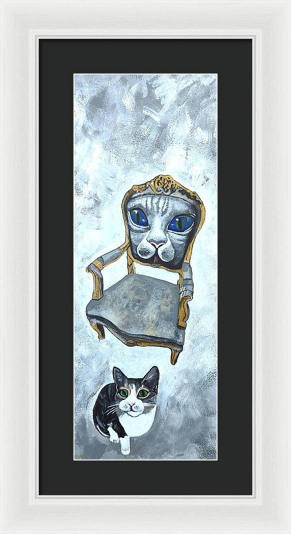 Pixie Dust and Cat Chair - Framed Print