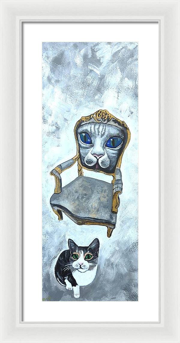 Pixie Dust and Cat Chair - Framed Print