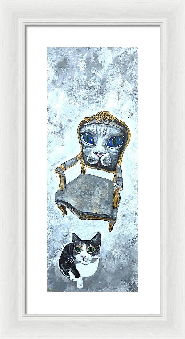 Pixie Dust and Cat Chair - Framed Print