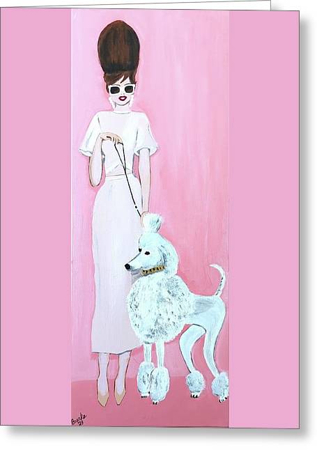 Pretty Poodle Dog - Greeting Card