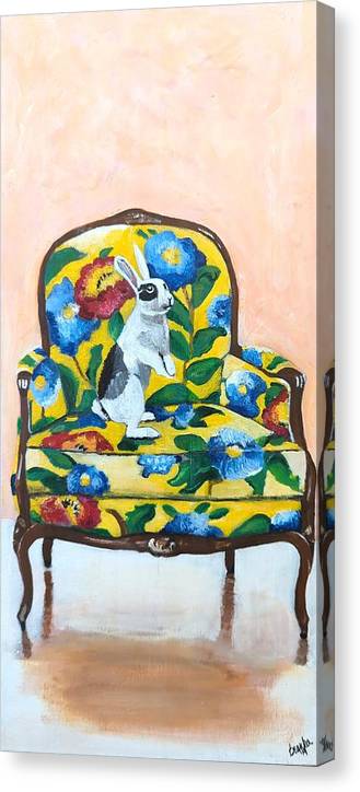 Rabbit on Chair - Canvas Print