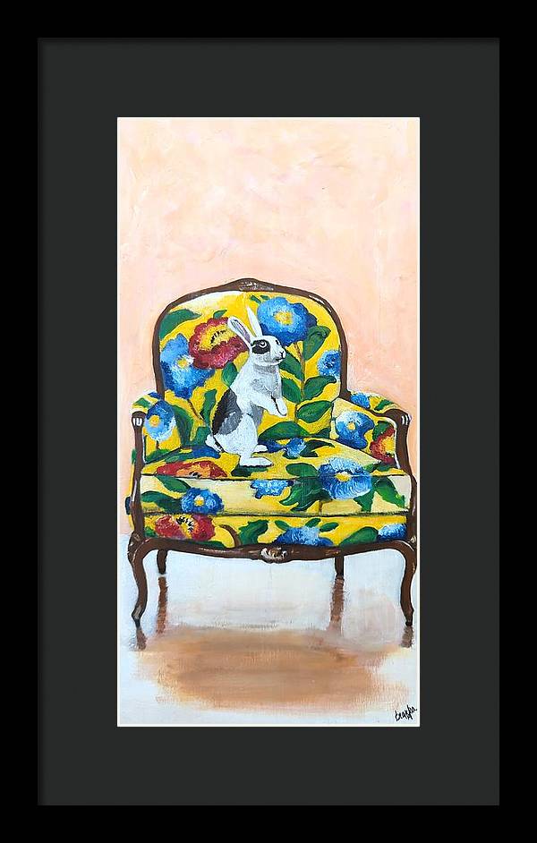 Rabbit on Chair - Framed Print