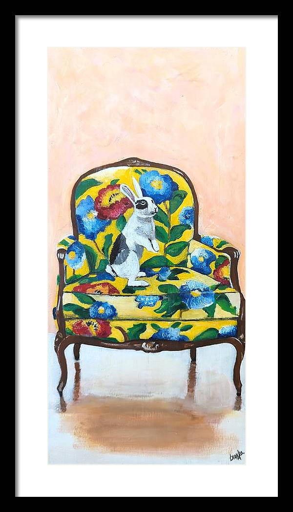 Rabbit on Chair - Framed Print