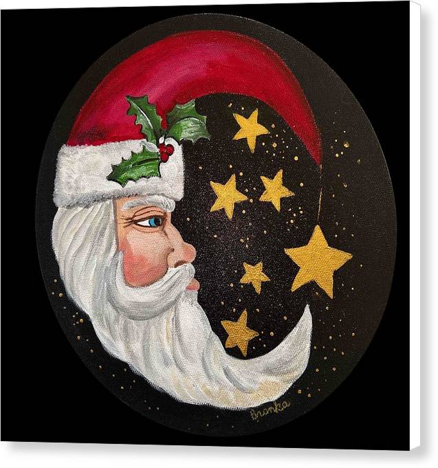 Santa Gold Stars II - Canvas Print