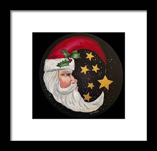 Santa Gold Stars II - Framed Print