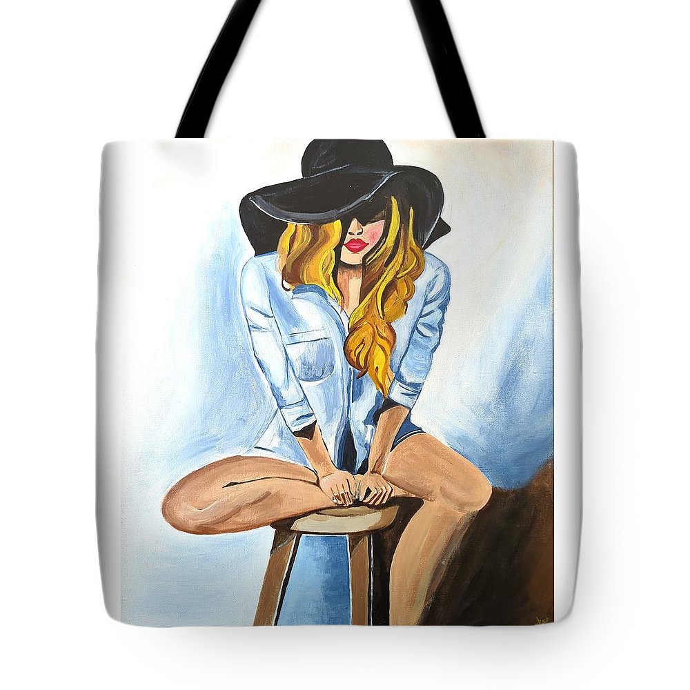 Sitting Jean Girl  - Tote Bag