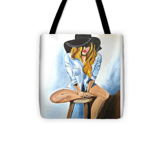 Sitting Jean Girl  - Tote Bag