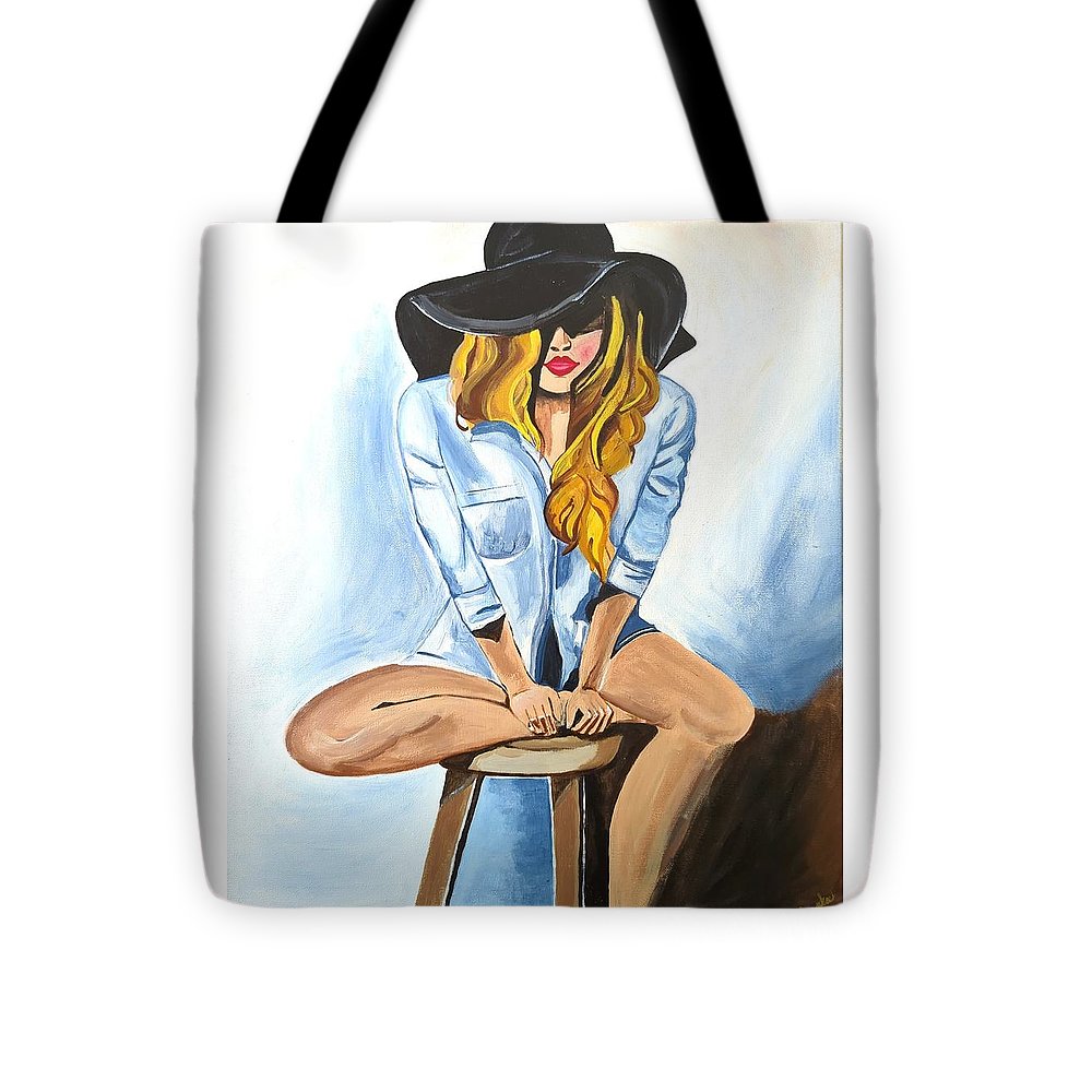 Sitting Jean Girl  - Tote Bag