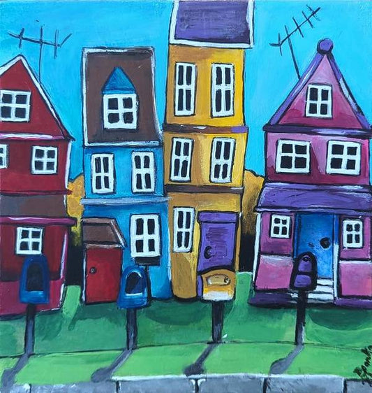 Fairy House 4 Mailboxes - Art Print