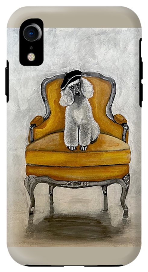White French Poodle on Chair  - Phone Case