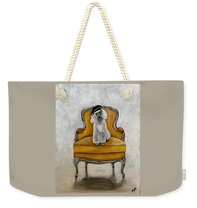 White French Poodle on Chair  - Weekender Tote Bag