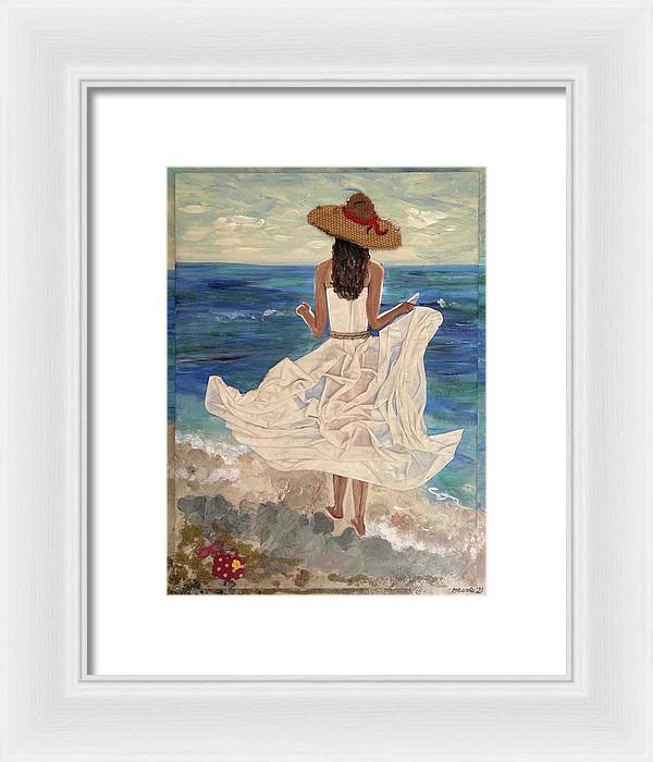 Women on Beach - Multimedia - Framed Print