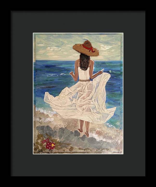 Women on Beach - Multimedia - Framed Print