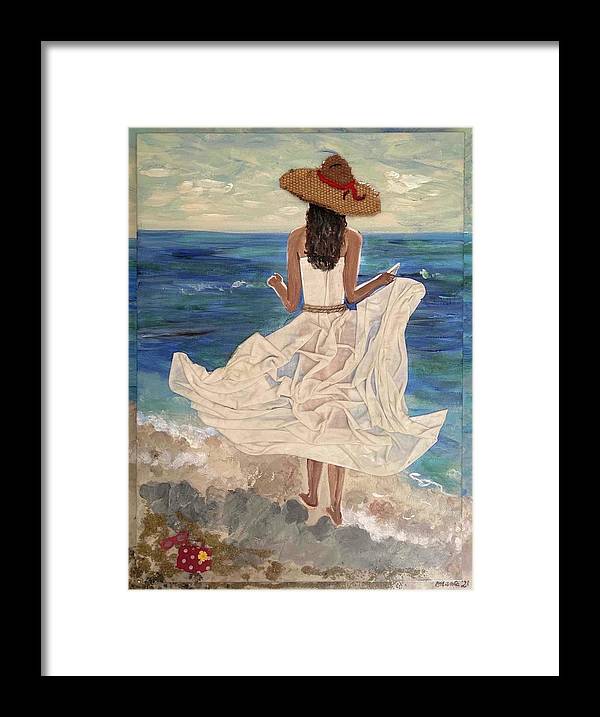 Women on Beach - Multimedia - Framed Print