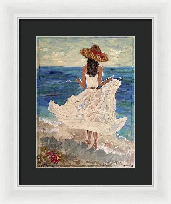 Women on Beach - Multimedia - Framed Print