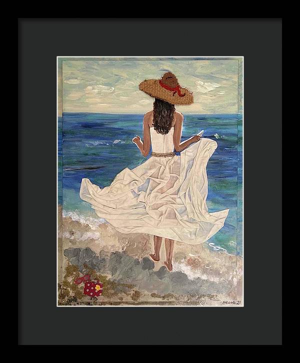 Women on Beach - Multimedia - Framed Print