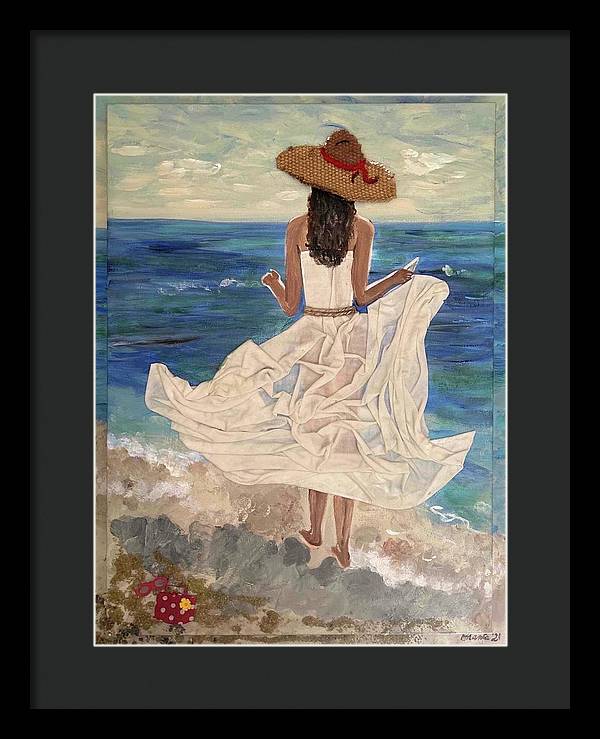 Women on Beach - Multimedia - Framed Print