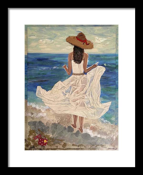 Women on Beach - Multimedia - Framed Print