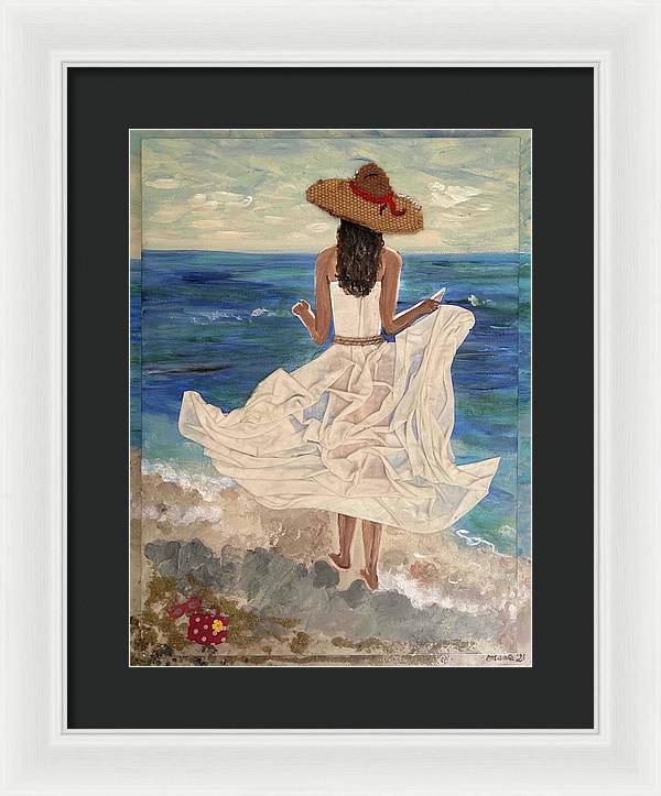 Women on Beach - Multimedia - Framed Print