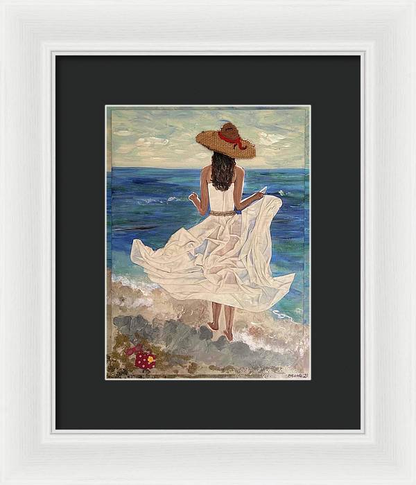 Women on Beach - Multimedia - Framed Print