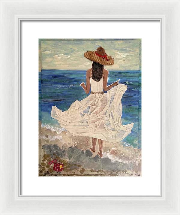 Women on Beach - Multimedia - Framed Print