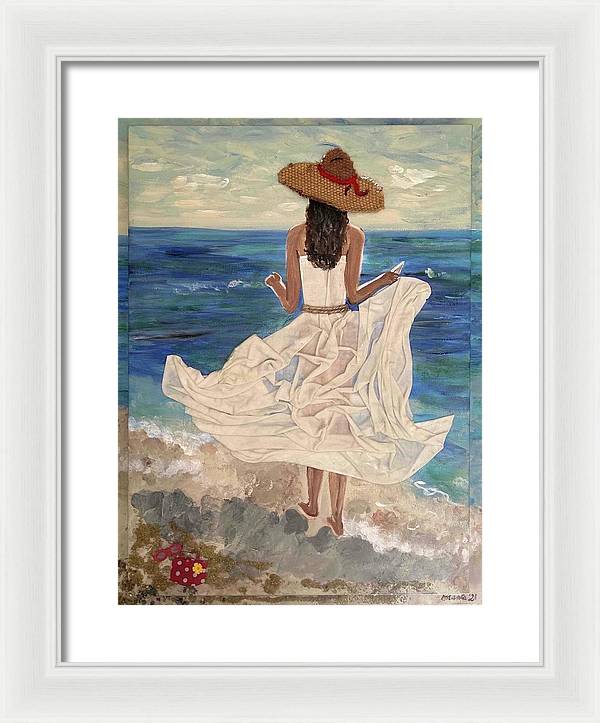 Women on Beach - Multimedia - Framed Print