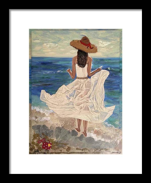 Women on Beach - Multimedia - Framed Print