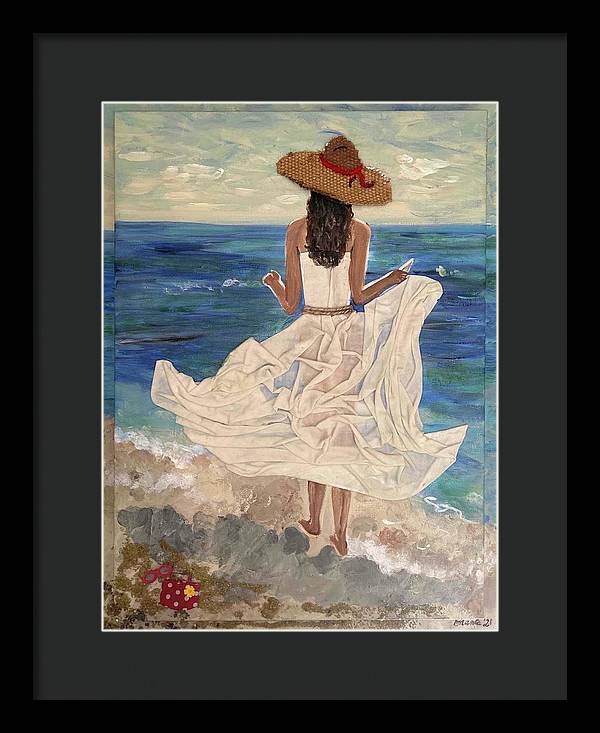 Women on Beach - Multimedia - Framed Print