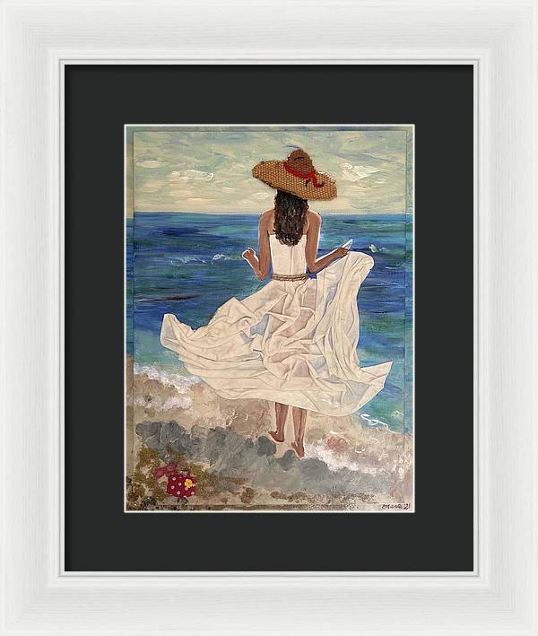 Women on Beach - Multimedia - Framed Print